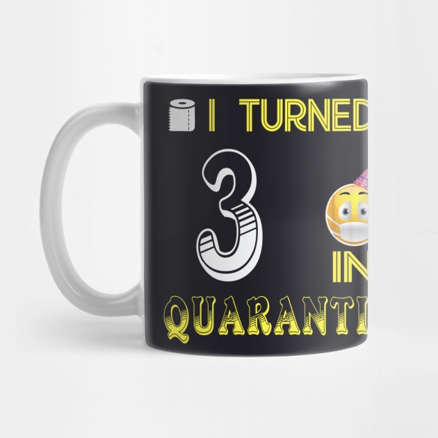 I Turned 3 in quarantine Funny face mask Toilet paper by Jane Sky